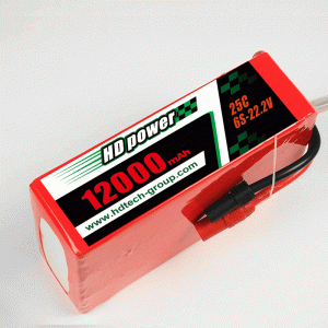 Batteria lipo HD POWER 12000mAh 25C 6S 22,2V per UAV