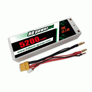 Batteria LiPO HD 5200mAh 70C 2S 7,4V con custodia rigida